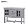 SIDEBOARD 2 DRAWERS DOORS CUPBOARD KITCHEN BUFFET CABINET W/ STORAGE SHELF GREY