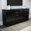 Modern TV Stand Cabinet Unit Entertainment MFC Gloss Doors LED RGB Light Matt