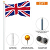 25FT Aluminium Sectional Flagpole Kit Outdoor Garden Telescopic Flag Pole + Flag