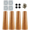 4x Wooden Furniture Square Tapered 5" Legs For Bed Stools Sofa Chair Replacement