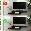 Wall Mount TV Stand Entertainment Center W/ LED Lights, Storage & Cable Holes