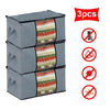 3Pcs Clothes Storage Bag Zipped Organizer Underbed Wardrobe Cube Closet Boxes UK