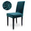 Velvet Dining Chair Cover Removable Seat Protector High Back Chair Elastic Cover
