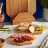 Chopping Board Set of 3 Cutting Block Bamboo Wooden Food Boards With Stand