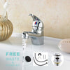 Neshome Cloakroom Modern Bathroom Basin Sink Mono Chrome Mixer Tap & Waste