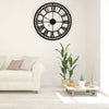 80cm Extra Large Silent Wall Clock Roman Numeral Round Face Black Outdoor Garden