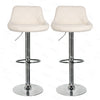 2×Bar Stools Leather Chairs Breakfast Chairs Swivel Gas Lift Kitchen Cushioned