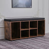 Retro Rustic Wood Shoe Bench Shoes Cabinet Hallway Storage Organizer Padded Seat