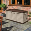 Large Plastic Garden Storage Box Lockable Waterproof Wheels Shed Outdoor Garage