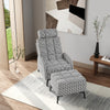 Set of 2 Modern Recliner Armchair & Stool Adjustable Single Sofa Bedroom Chair