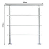 Stainless Steel Hand Rail Balustrade 0-3 Cross Bar Home Garden Safety Stair Rail
