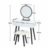 White Dressing Table with LED Mirror Vanity Stool 2 Drawers Storage Makeup Desk