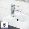 400 mm Basin Vanity Unit Compact Grey Wall Hung Bathroom Sink & Tap Set |