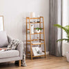 4 Tier Ladder Bookshelf Shelf Unit Bamboo Bookcase Bathroom Storage Display Rack