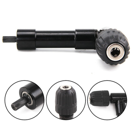 HEAVY DUTY KEYLESS METAL RIGHT ANGLE ANGLED DRILL ALUMINIUM ATTACHMENT CHUCK UK