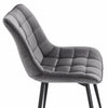2x Dining Chairs Living Room Chairs with Velvet +metal Backrest Counter Chairs