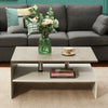 2 Tiers Coffee Table Office Tea Table Office Modern Design Wood Table Open Shelf