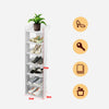 White 7 Tier Wooden Shoe Rack Stand Storage Organiser Unit Shelf Tall Hallway UK