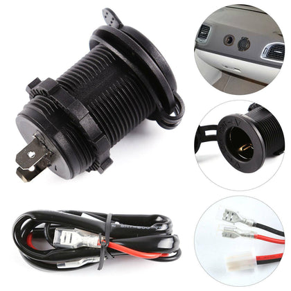 Car Cigarette Lighter Socket Motorcycle Waterproof Splitter Power Plug Outlet