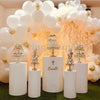 Set of 5 Round Wedding Cylinder Plinth White Pedestal Cake Dessert Stand Decor