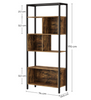 Large Industrial Bookcase Vintage Cube Unit Tall Display Rustic Metal Cabinet