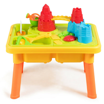 2-in-1 Sand and Water Activity Table Toy Set Children Kids Indoor Outdoor Play