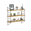 3 Tiers Rustic Industrial Wall Floating Shelf Wooden Storage Shelving Unit