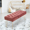 Hairpin Leg Bench Dining Room Hallway Stool Velvet Padded 2-3 Seater Bench Seat