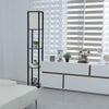 Wooden Shelf Floor Lamp Standard Lounge Reading Light 3-Tier Open Storage Shelf