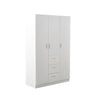 3 Door 3 Drawer Soft Close Wardrobe - Modern Bedroom Furniture Matte White UK