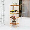 Bamboo Bathroom Shelf with 4 Tiers 110 x 36 x 33 cm Free-Standing Shelving Unit