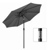 Mondeer 2.7M/3M Garden Parasol Umbrella Round Sun Shade Crank Tilt Red/Beige