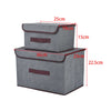 Folding Grey Fabric Storage Box With Lid Cloth Basket Home Organizer Large Small