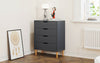 4,5 Drawer Chest of Drawer Dark Grey Bedside Table Storage Cainet Solid Wood Leg
