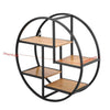 Vintage Wall Unit Retro Iron Industrial Style Metal Shelf Rack Storage Round