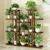 Rectangular Multi-Tiered Solid Wood Plant Flower Stand Heavy Duty Display Shelf