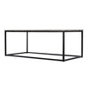 Industrial Coffee Table Rectangular Metal Frame Grey Modern Portable Living Room