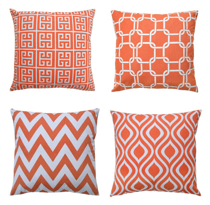 Set of 4 Decorative Sofa Pillow Case Cotton Cushions Covers - 45 x 45cm