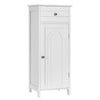 Bathroom Storage Cabinet Floor Standing Wooden Cupboard w/ Single Door & Drawer