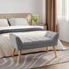 Velvet Fabric Bed End Bench Upholstered Tufted Accent Lounge Sofa Window Seat UK