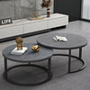 2 Premium Gray Round Nesting Coffee Table Thicken Metal Stacking Sofa Side Table