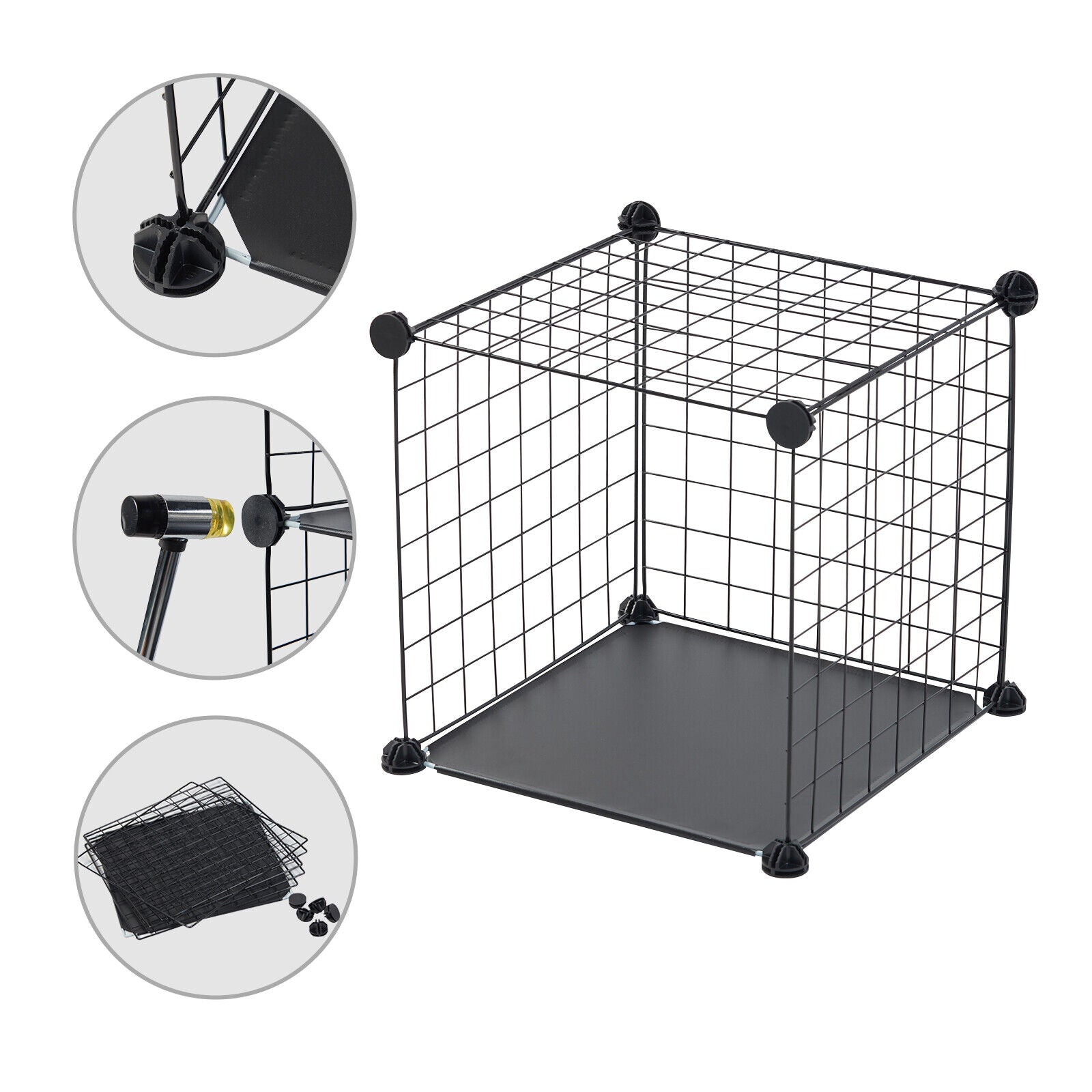 Stackable Rack Cube 16 Cube Storage Shelves Rack Metal Wire Interlocking Display Stackable ...