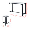 Bar Table and 4 Stools Set Breakfast Dining Table White Marble Effect Kitchen BN