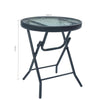 Bistro Table Black Steel and Glass Garden Side Tea Tables Furniture