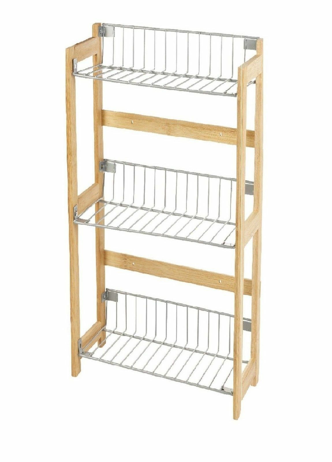 New Bamboo 3 Tier Wood Kitchen Rack with 3 Shelves for Spice Rack, Fruit Rack !