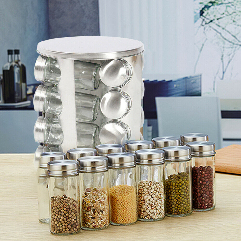 Stainless Steel Spice Jar Lazy Susan Cheer Collection Rotating