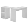 L-Shaped Home Office Desk Corner Computer Desk Black/White for Home Study Work