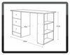 Home Malibu 3 Drawer Office Desk - Black