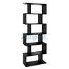 Wood Bookcase Bookshelf S Shape 6 Tier Shelves Free Standing Shelving Storage