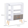 Mid-Century Modern Small Bookcase Retro Side Cabinet Shelf Storage Shelving Unit